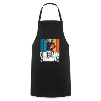 DOBERMAN GRANDPA Propriétaire de chien Vintage Vieux - Tablier de cuisine - noir - Devant - AI Model Male 185 dark (185cm)