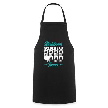 Labrador Stur STUBBORN GOLDEN LAB TRICKS Labrador - Cooking Apron - black - Front - AI Model Male 185 dark (185cm)