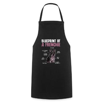 French Bulldog Blueprint of a Frenchie - Cooking Apron - black - Front - AI Model Male 185 dark (185cm)