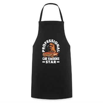 Professional Car Karaoke Star Funny Dinosaur - Cooking Apron - black - Front - AI Model Male 185 dark (185cm)