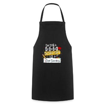 Je ne suis pas une secrétaire régulière, je suis une secrétaire cool F - Tablier de cuisine - noir - Devant - AI Model Male 185 dark (185cm)