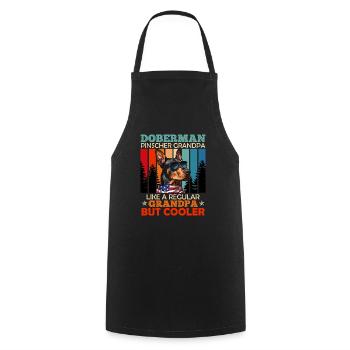 DOBERMAN GRANDPA COOL Doberman Dog Owner - Cooking Apron - black - Front - AI Model Male 185 dark (185cm)