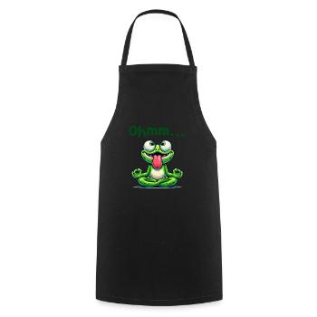 Ohmmm drôle yoga méditation sport - Tablier de cuisine - noir - Devant - AI Model Male 185 dark (185cm)