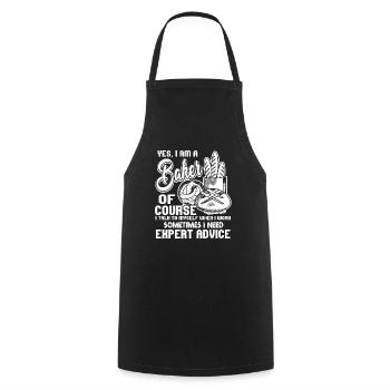 Baker Yes I Am A Baker - Cooking Apron - black - Front - AI Model Male 185 dark (185cm)
