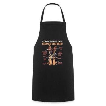 German Shepherd Owner COMPONENTS OF GERMAN SHEPHERD - Cooking Apron - black - Front - AI Model Male 185 dark (185cm)