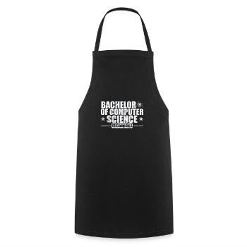 Bachelor of Computer Science - Cooking Apron - black - Front - AI Model Male 185 dark (185cm)
