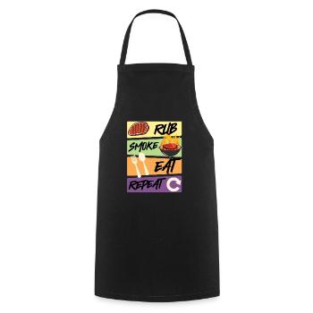 Grillmeister RUB SMOKE EAT REPEAT Meat Eater - Cooking Apron - black - Front - AI Model Male 185 dark (185cm)