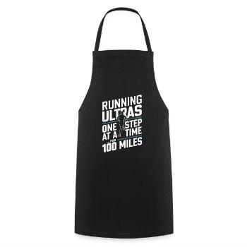 Ultra Running Ultramarathon Runner Marathoner - Cooking Apron - black - Front - AI Model Male 185 dark (185cm)