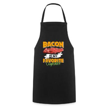 Anti Vegan BACON IS MY FAVORITE VEGETABLE Funny - Cooking Apron - black - Front - AI Model Male 185 dark (185cm)