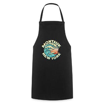 Montauk New York Design - Cooking Apron - black - Front - AI Model Male 185 dark (185cm)