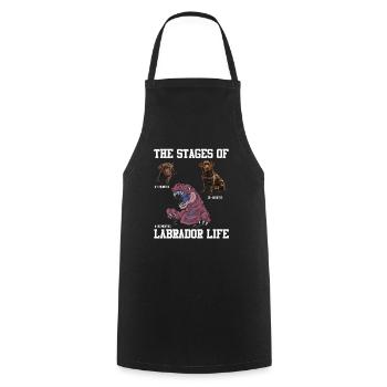 Labrador Lover PHASES OF A LABRADOR - Cooking Apron - black - Front - AI Model Male 185 dark (185cm)