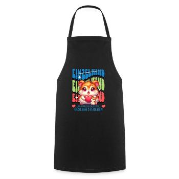 Only child I'm going to be a proud sister - Cooking Apron - black - Front - AI Model Male 185 dark (185cm)