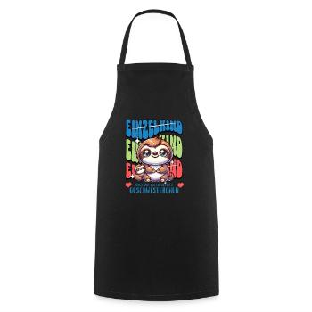 Only child I'm going to be a proud sister - Cooking Apron - black - Front - AI Model Male 185 dark (185cm)