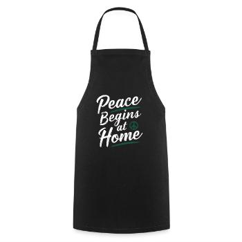 Raising awareness of domestic violence - Cooking Apron - black - Front - AI Model Male 185 dark (185cm)