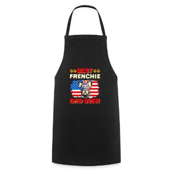 French Bulldog BEST FRENCHIE DAD EVER USA - Cooking Apron - black - Front - AI Model Male 185 dark (185cm)