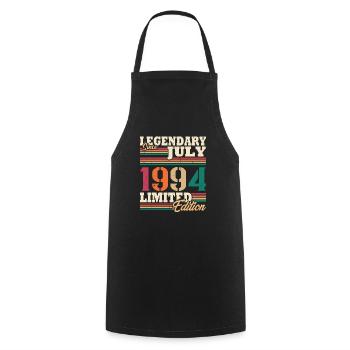 Vintage 1994 Juillet Cadeau Anniversaire Rétro - Tablier de cuisine - noir - Devant - AI Model Male 185 dark (185cm)