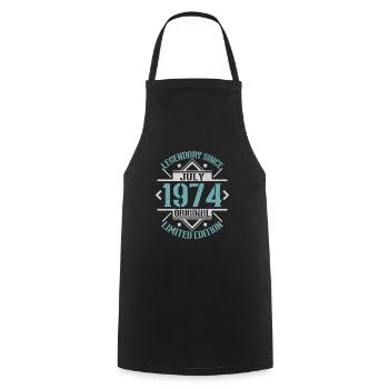 Vintage July 1974 Retro Birthday Gift - Cooking Apron - black - Front - AI Model Male 185 dark (185cm)