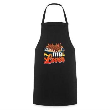 Fleischliebhaber RIB LOVER Grillfeier Lustiges - Kochschürze - Schwarz - Vorne - AI Model Male 185 dark (185cm)