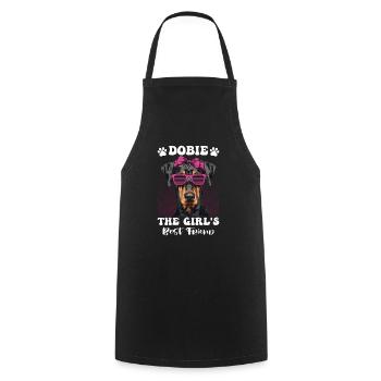 DOBIE LE MEILLEUR AMI DE LA FILLE Propriétaire de doberman - Tablier de cuisine - noir - Devant - AI Model Male 185 dark (185cm)