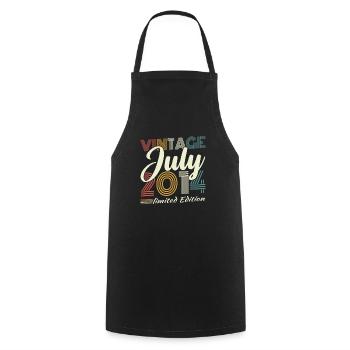 Juli 2014 Vintage Retro Geburtstagsgeschenk - Kochschürze - Schwarz - Vorne - AI Model Male 185 dark (185cm)