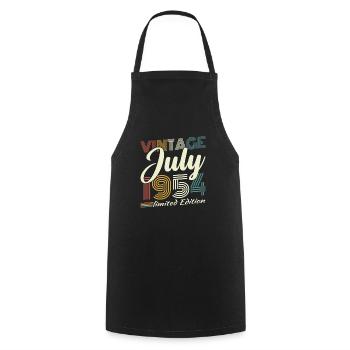 July 1954 Vintage Retro Birthday Gift - Cooking Apron - black - Front - AI Model Male 185 dark (185cm)