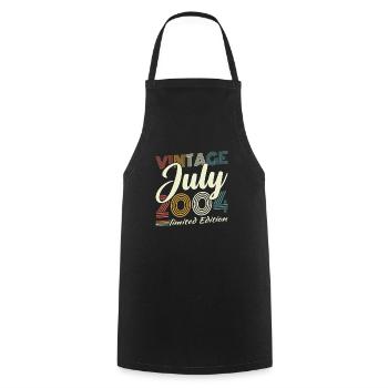 July 2004 Vintage Retro Birthday Gift - Cooking Apron - black - Front - AI Model Male 185 dark (185cm)