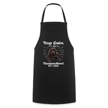 Neufundländer BLEIB COOL KEIN GRIZZLY BÄR NUR - Kochschürze - Schwarz - Vorne - AI Model Male 185 dark (185cm)