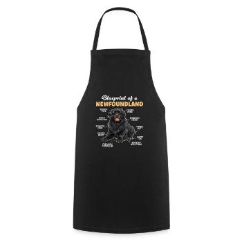 Newfie Dog BLUEPRINT OF A NEWFOUNDLAND Funny - Cooking Apron - black - Front - AI Model Male 185 dark (185cm)