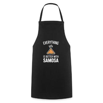 Alles Ist Besser Mit Samosa - Kochschürze - Schwarz - Vorne - AI Model Male 185 dark (185cm)