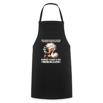 morning grouch coffee funny saying duck - Cooking Apron - black - Front - AI Model Male 185 dark (185cm)