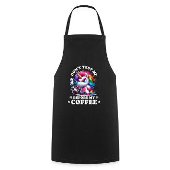 Morning grouch coffee anti early riser unicorn - Cooking Apron - black - Front - AI Model Male 185 dark (185cm)