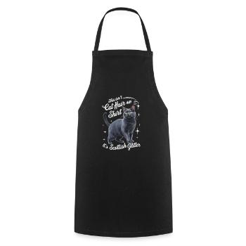 Katze Scottish Fold Geschenk - Kochschürze - Schwarz - Vorne - AI Model Male 185 dark (185cm)