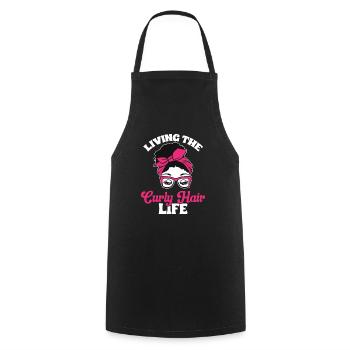 Curly Hair Afro Curls Natural Hair - Cooking Apron - black - Front - AI Model Male 185 dark (185cm)