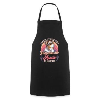Berger australien MÉFIEZ-VOUS DE LA MAÎTRESSE - Tablier de cuisine - noir - Devant - AI Model Male 185 dark (185cm)