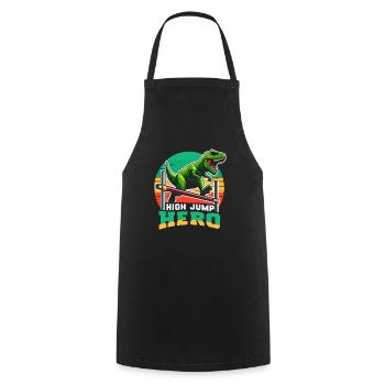Espace des dinosaures astronautes de Rex aux yeux d’escalier - Tablier de cuisine - noir - Devant - AI Model Male 185 dark (185cm)