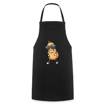 Butternut Pumpkin Dancing Vegan Vegetables - Cooking Apron - black - Front - AI Model Male 185 dark (185cm)