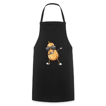 Butternut Pumpkin Dancing Vegan Vegetables - Cooking Apron - black - Front - AI Model Male 185 dark (185cm)