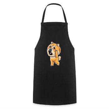 Chow-chow-hund-emoticon - Kochschürze - Schwarz - Vorne - AI Model Male 185 dark (185cm)