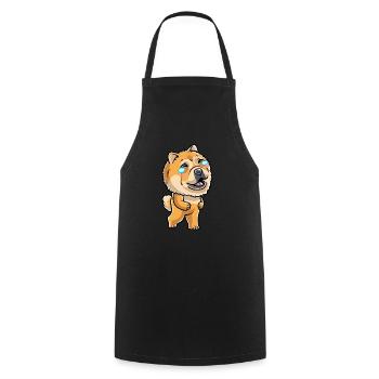 Chow-chow-hund-emoticon - Kochschürze - Schwarz - Vorne - AI Model Male 185 dark (185cm)