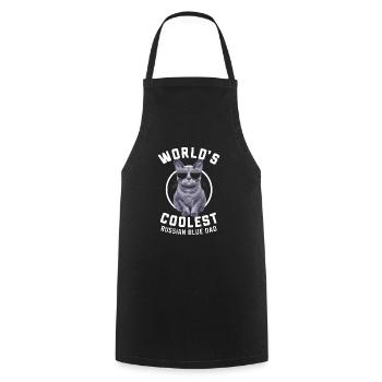 Katze Russisch Blau Geschenk - Kochschürze - Schwarz - Vorne - AI Model Male 185 dark (185cm)