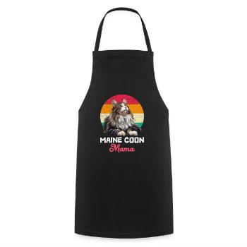 Maine Coon Owner MAINE COON MAMA Main Coon - Cooking Apron - black - Front - AI Model Male 185 dark (185cm)