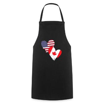 USA Canada Heart Country Flag American Canadian - Kochschürze - Schwarz - Vorne - AI Model Male 185 dark (185cm)