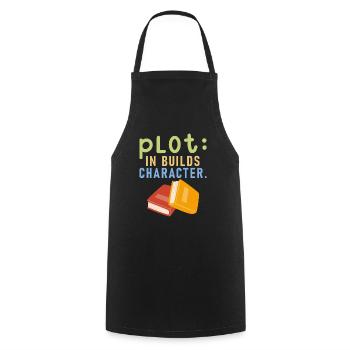 Plot It Builds Charactet Book Writing Writer - Kochschürze - Schwarz - Vorne - AI Model Male 185 dark (185cm)