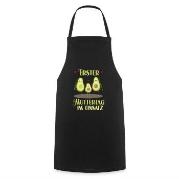 Mom FIRST MOTHER'S DAY IN ACTION Advocado - Cooking Apron - black - Front - AI Model Male 185 dark (185cm)