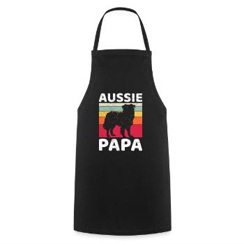 AUSSIE PAPA Vintage Dog Dad Australian - Cooking Apron - black - Front - AI Model Male 185 dark (185cm)