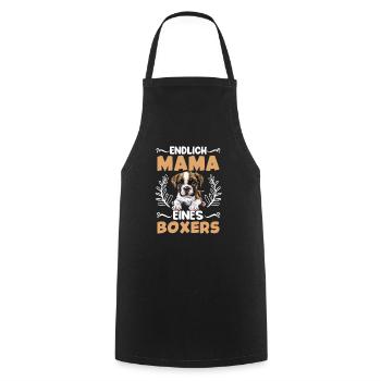 Dog Mom FINALLY MOM OF A BOXER German - Cooking Apron - black - Front - AI Model Male 185 dark (185cm)