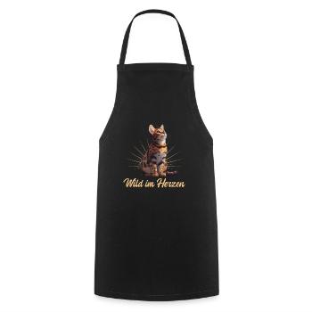 Chats du Bengale SAUVAGE DANS LE CŒUR Chats du Bengale - Tablier de cuisine - noir - Devant - AI Model Male 185 dark (185cm)