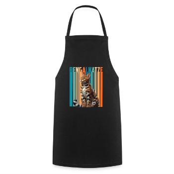 BENGAL CAT Vintage Bengal Cat Owner - Cooking Apron - black - Front - AI Model Male 185 dark (185cm)