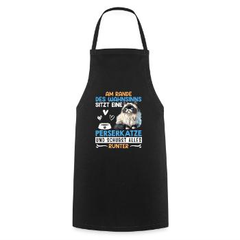 UN CHAT PERSAN AU BORD DE LA FOLIE - Tablier de cuisine - noir - Devant - AI Model Male 185 dark (185cm)
