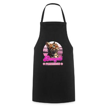 Katzenbesitzerin BENGAL PRINZESSIN Vintage - Kochschürze - Schwarz - Vorne - AI Model Male 185 dark (185cm)